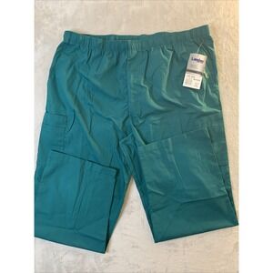 Landau NEW Mens Scrub Pants Hunter Green Draw String  2XL  7 Pockets